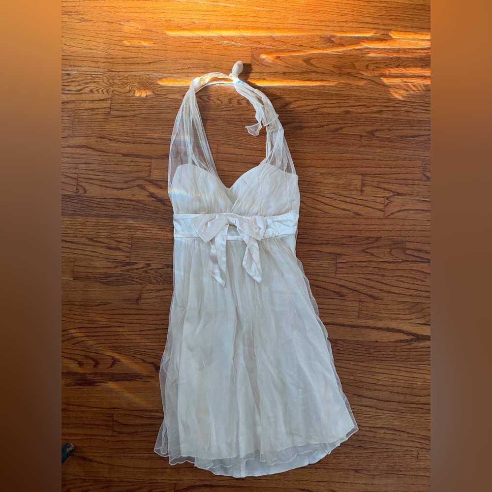 VTG Y2K Speechless Dress White Gold Shimmer Coquette Fairycore Fairy
Whimsical